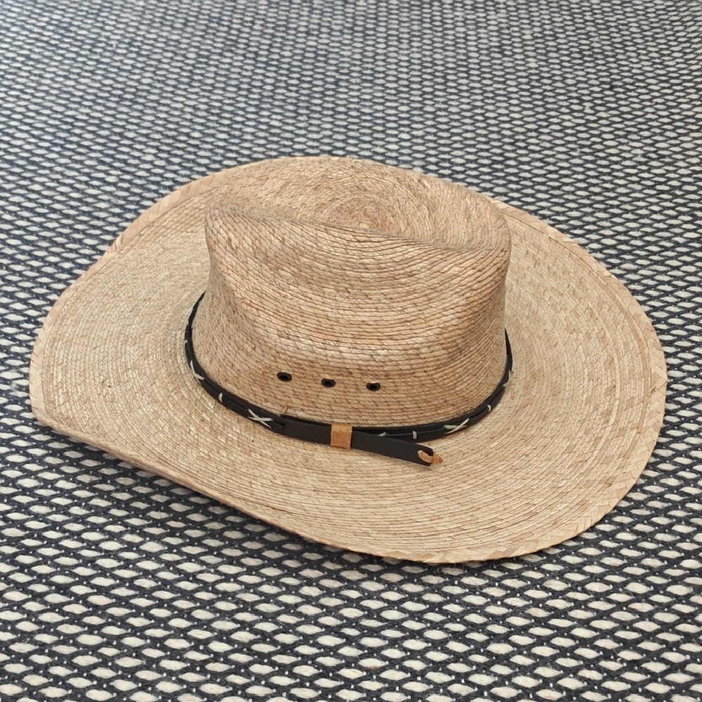 Tan Straw Cowboy Hat with Black Band